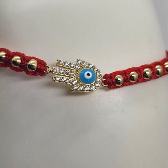 NEW Sterling Silver 925 Hamsa Design with Adjustable Bracelet - Picture 1 of 4